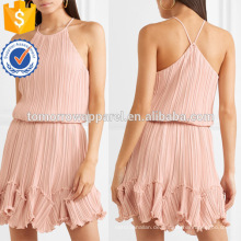 New Pink Sleeveless Rüschen Mini Sommer Täglichen Kleid für sexy Mädchen Herstellung Großhandel Mode Frauen Bekleidung (TA0078D)